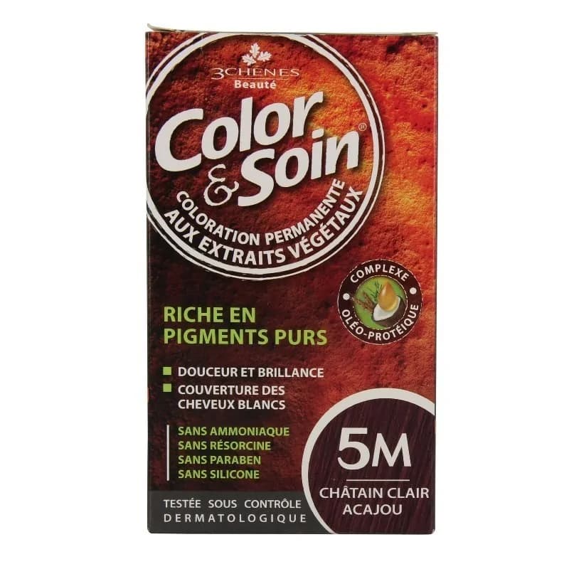 LES 3 CHENES Color & Soin Coloration permanente Extraits végétaux  5M châtain clair acajou