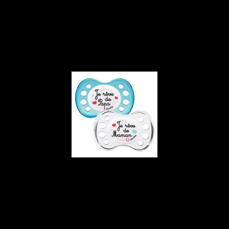 DODIE SUCETTE Anatomique SILICONE  A36 +6M DUO NUIT JE RÊVE