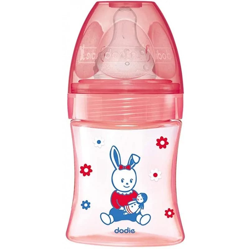 DODIE BIBERON INITIATION+ 150 ML ROSE TÉTINE DÉBIT 1