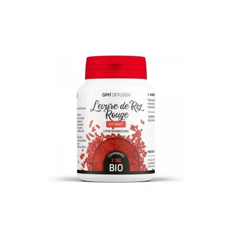 GPH DIFFUSION EXTRAIT DE LEVURE DE RIZ ROUGE  180 gélules