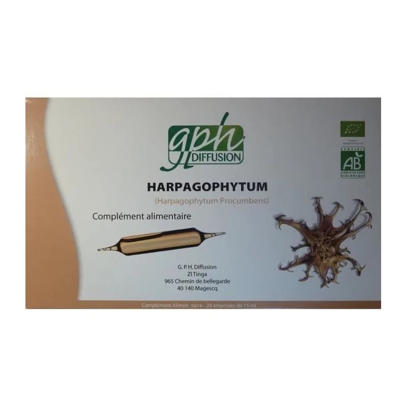 GPH DIFFUSION  Harpagophytum biologique 20 ampoules de 15ml