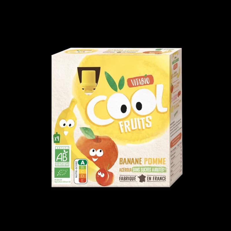VITABIO POMME BANANE ACEROLA 4 X 90 G