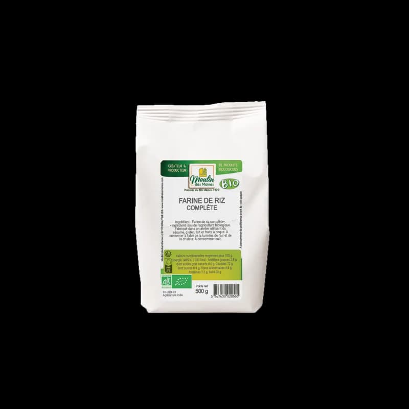 Moulin Des Moines  FARINE COMPLETE DE RIZ 500 G