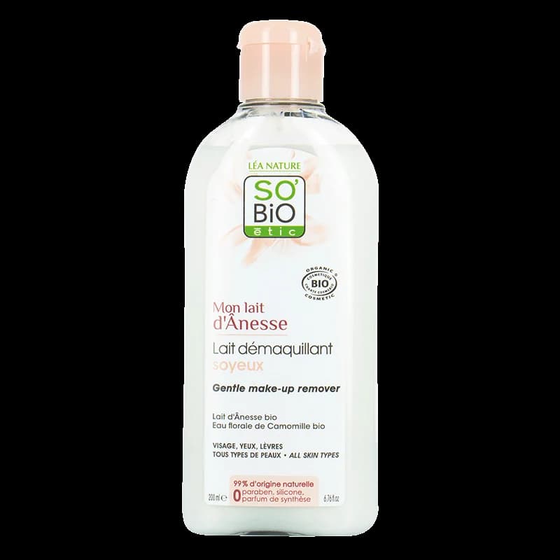 SO BIO LAIT DÉMAQUILLANT SOYEUX 200ml au lait d'anesse
