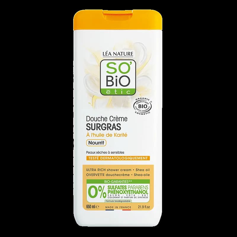 So Bio  DOUCHE CRÈME SURGRAS À L'HUILE DE KARITÉ 650ml