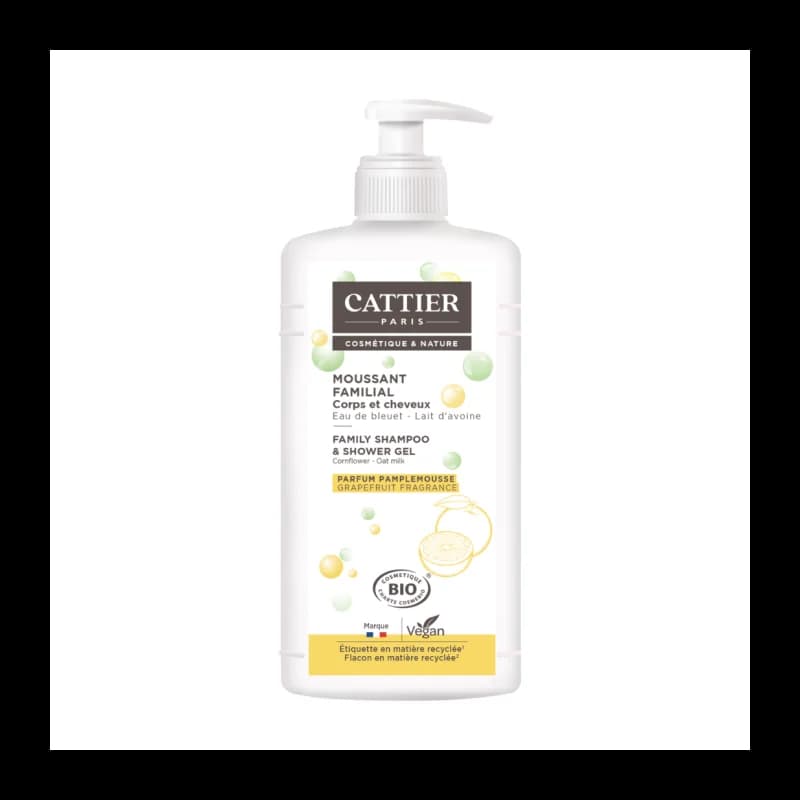 Cattier  MOUSSANT FAMILIAL – Corps et cheveux 1L