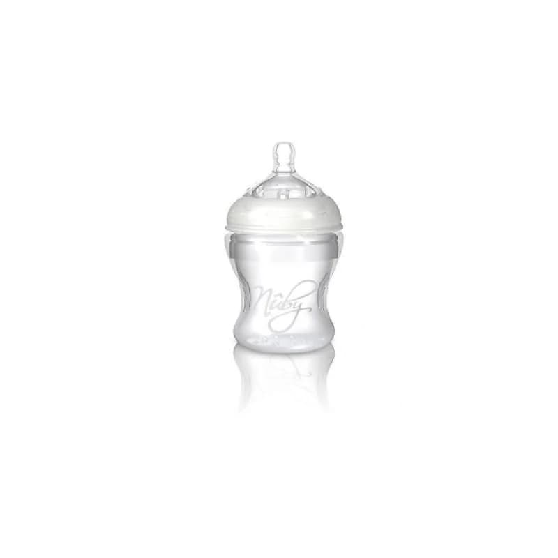 Nûby Biberon souple 150ml -Softflex Silicone Nurser- tétine débit lent - +3m Réf : 67275
