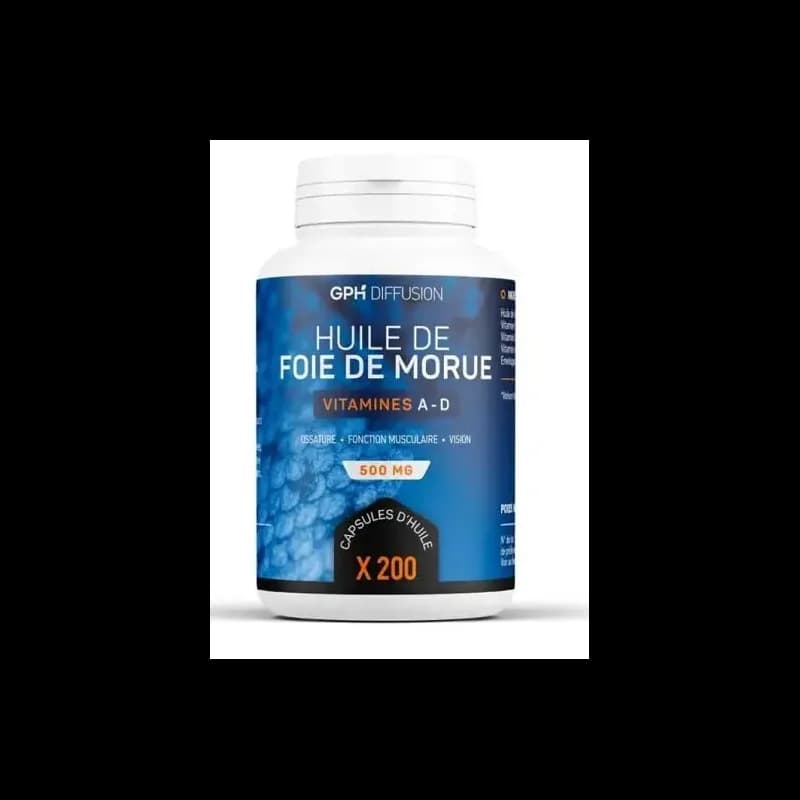 GPH DIFFUSION HUILE DE FOIE DE MORUE 200 CAPSULES A 400 MG