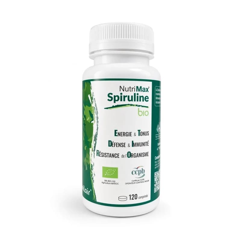 NUTRIMAX SPIRULINE 100% BIO 120 COMPRIMES Tonus Et Vitalité