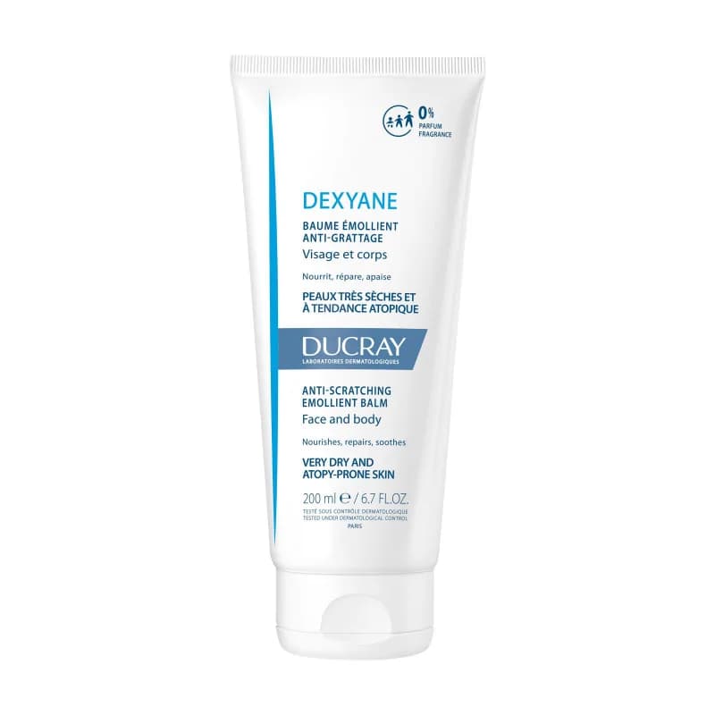 Ducray — Baume Émollient Anti-grattage — Crème pour peaux très sèches et à tendance atopique — Dexyane 200 ml