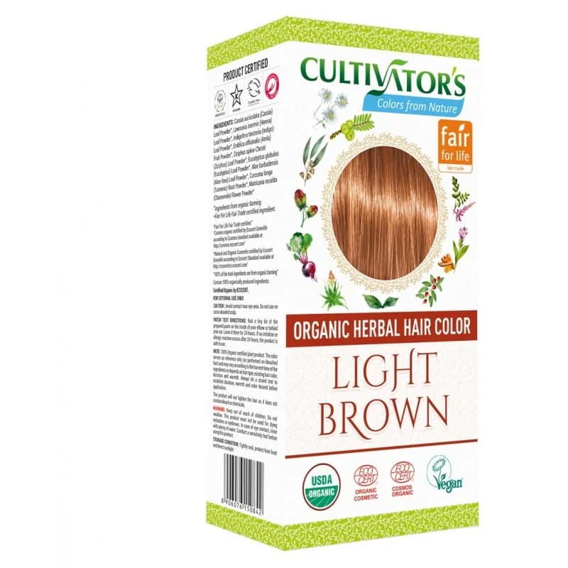 CULTIVATORS ORGANIC HERBAL HIAR COLOR  LIGHT BROWN
