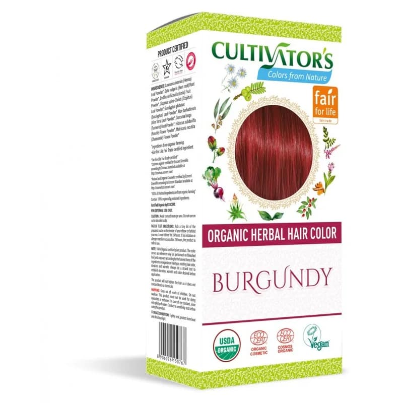 CULTIVATORS ORGANIC HERBAL HIAR COLOR BUGUNDY