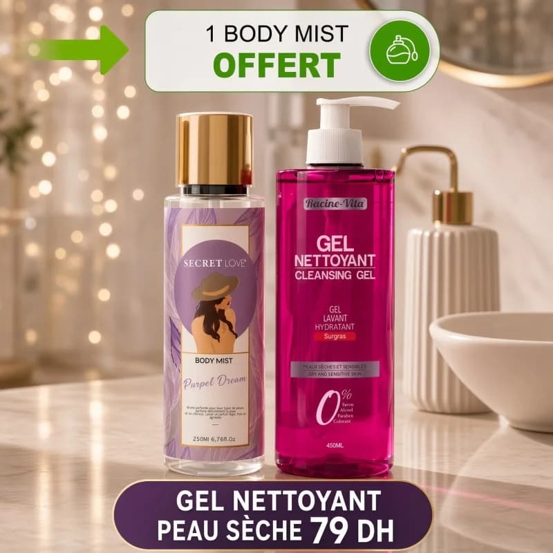 RACINE VITA GEL NETTOYANT PEAUX SÈCHES  420ml + body mist offert