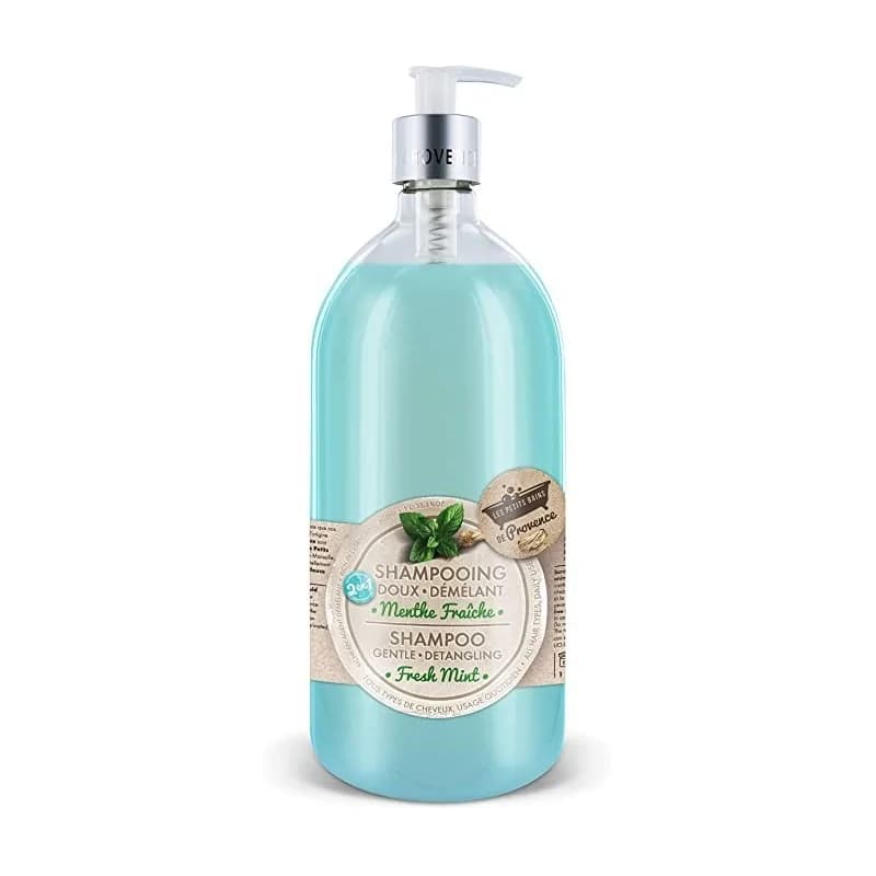 LES PETITS BAINS DE PROVENCE  Shampoing doux 2 en 1 Menthe Fraîche 1L