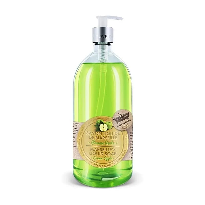 LES PETITS BAINS DE PROVENCE SAVON LIQUIDE  Pomme Verte 1L
