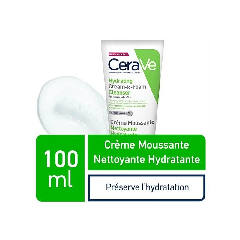Cerave crème moussante Nettoyante Hydratante – 100 ml PNS