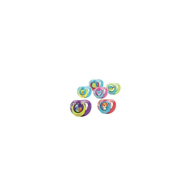 NUBY  Sucette en silicone classique orthodentique avec picots de massage et couvercle de protection 0-6m ID92993SOS