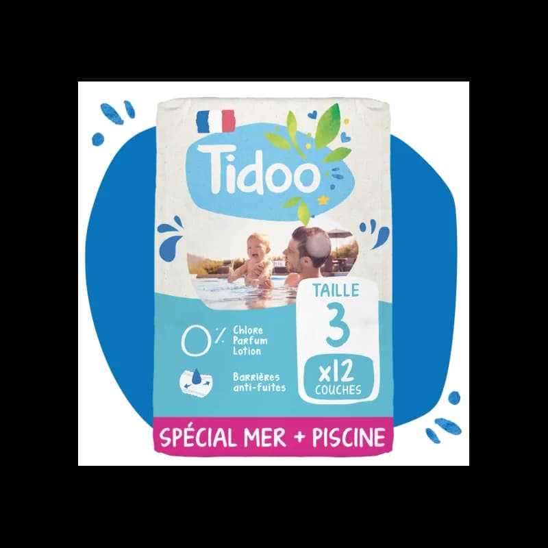TIDOO CULOTTES DE BAIN T3/S 4-9KG 12 U