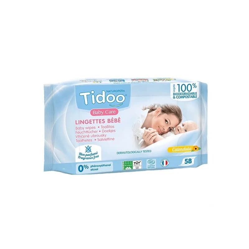 TIDOO Lingettes sans Parfum au Calendula X58