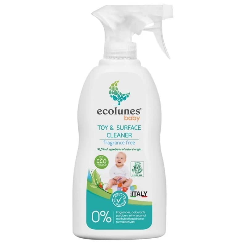 ECOLUNES SPRAY NETTOYANT JOUETS ET SURFACES POUR BÉBÉ ÉCOLOGIQUE ET HYPOALLERGÉNIQUE – 300 ML