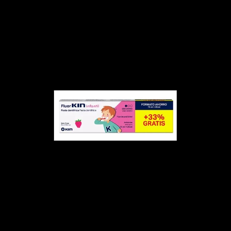 Kin Fluor Dentifrice Pates Enfant Fraise 75ml+ 25ml Gr