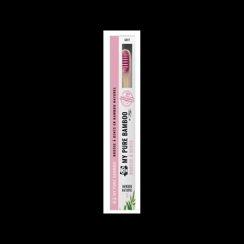 DENTI-SMILE BROSSE A DENT BAMBOU MEDIUM ROSE