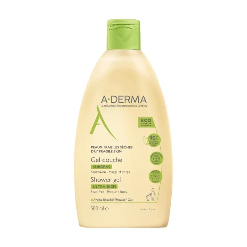 A-DERMA LES INDISPENSABLES GEL DOUCHE SURGRAS nourrissant  500 ml