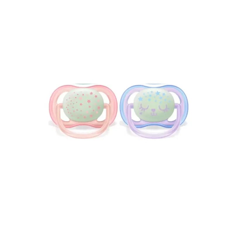 AVENT Sucettes Ultra Air Night 0-6m fille scf376/10