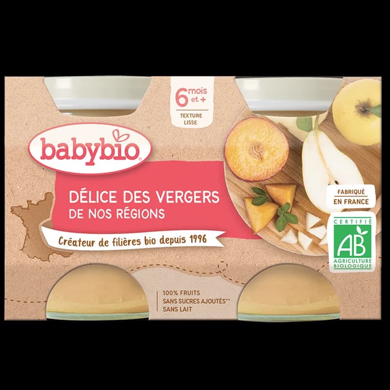 Babybio Délice des Vergers 2X130G