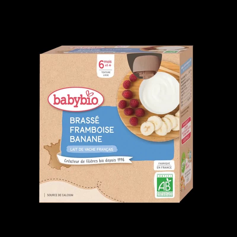 Babybio Brassé Framboise Banane 4X85G
