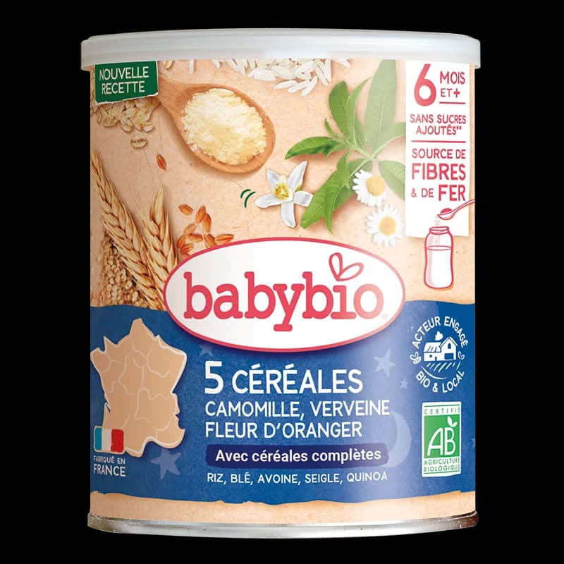 Babybio Céréales Verveine Fleur d’Oranger Camomille 220G