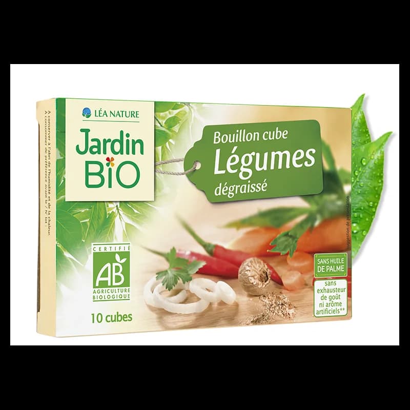 JARDIN BIO BOUILLON CUBE LÉGUMES DÉGRAISSÉ 9x10G