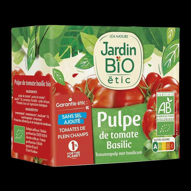 JARDIN BIO PULPE DE TOMATE BASILIC 500G