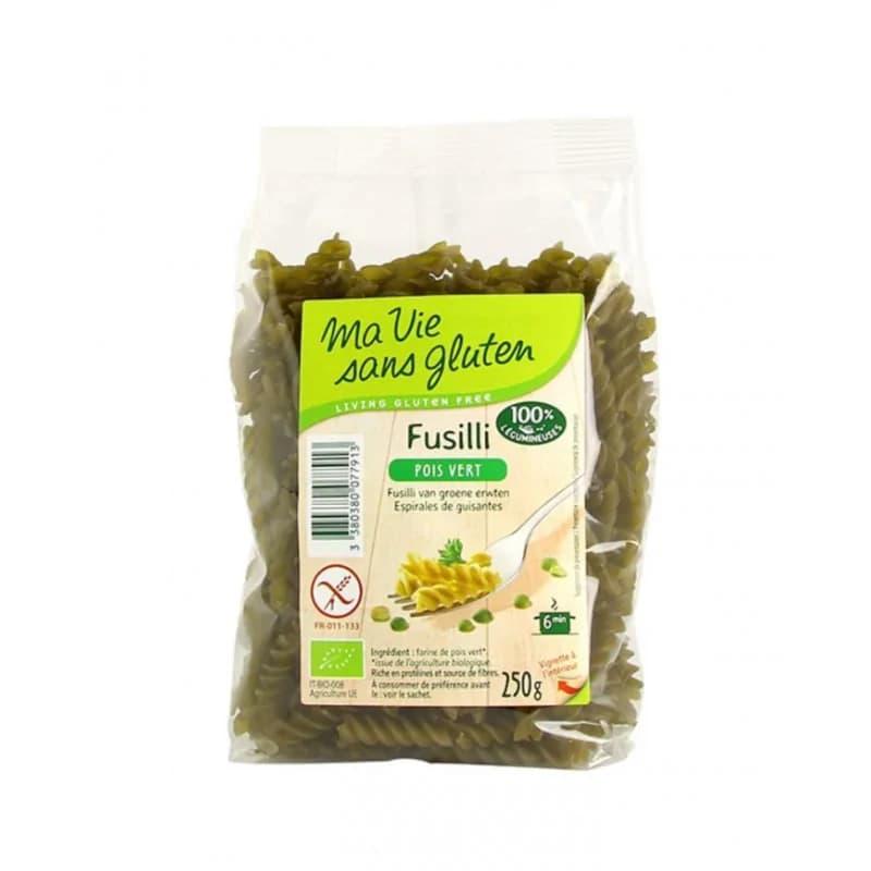 MA VIE SANS GLUTEN FUSILLI POIS VERT 250G