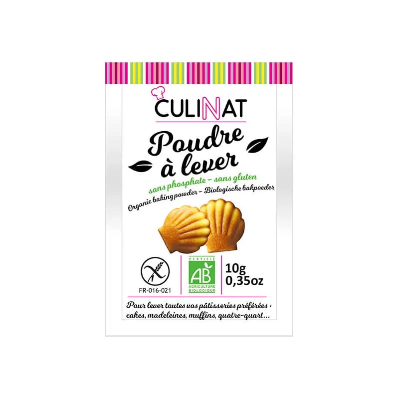 CULINAT POUDRE A LEVER SANS GLUTEN 8x10G