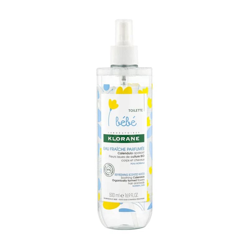 Klorane - Eau fraîche parfumée au Calendula apaisant - Bébé - Peau normale 500 ml