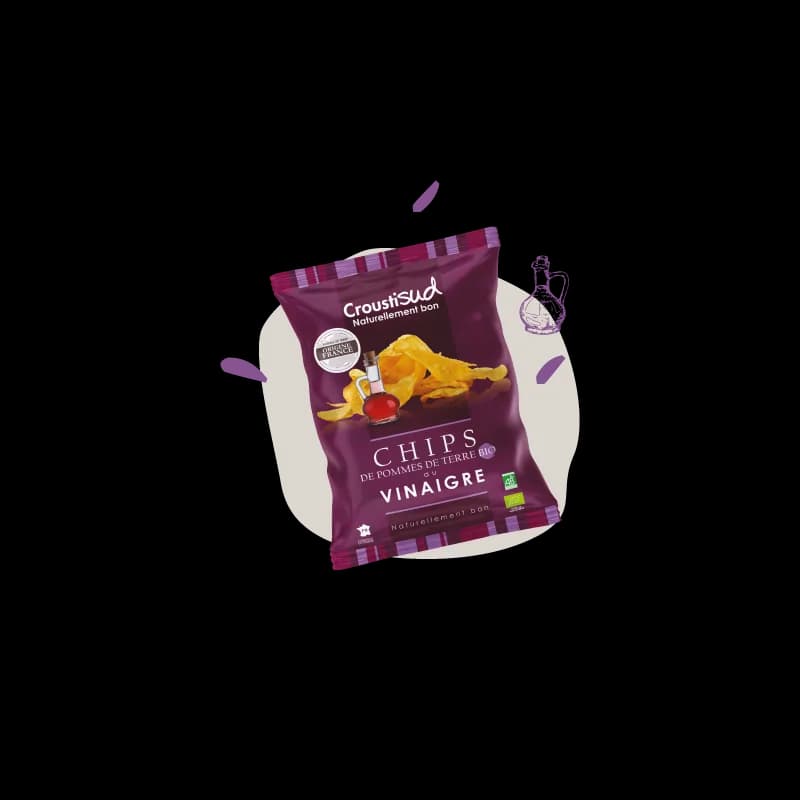 CROUSTISUD CHIPS DE POMME DE TERRE AU VINAIGRE 100G
