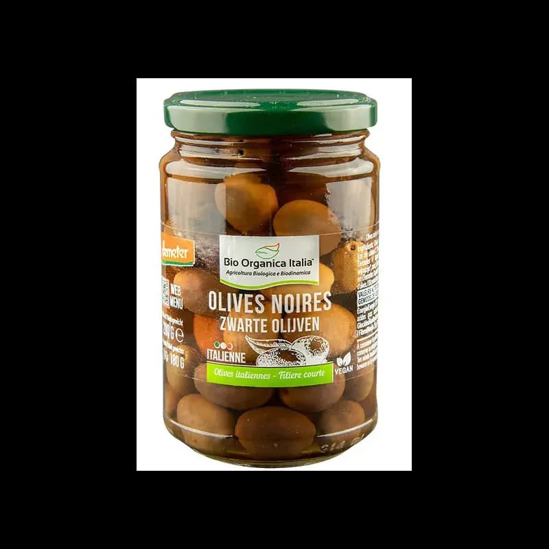 BIO ORGANICA OLIVES NOIRES ENTIÈRES AUX HERBES ET A L'HUILE D'EVO DEMETER 250G