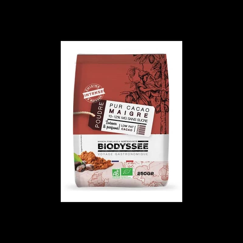 BIODYSSEE CACAO MAIGRE (10% - 12%) 250G