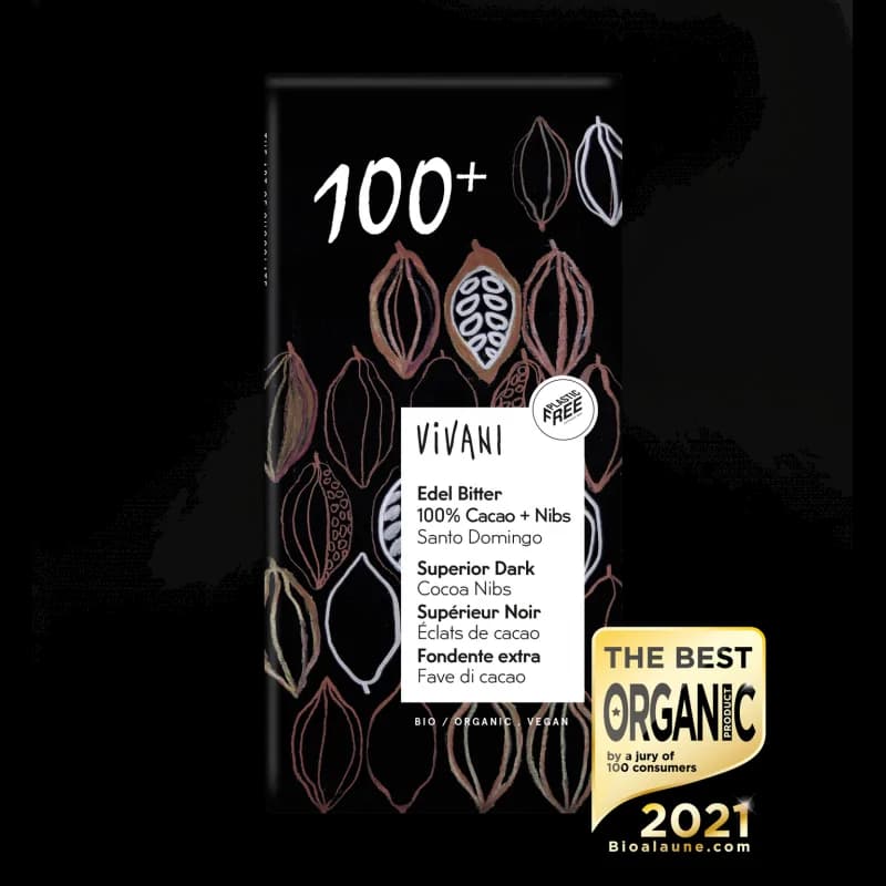 VIVANI TABLETTE DE CHOCOLAT SUP 100% CACAO 80G