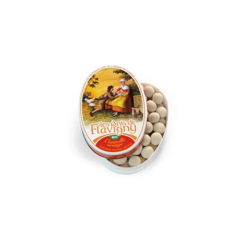 LES ANIS DE FLAVIGNY BOITE DE BONBONS A LA CANNELLE ORANGE