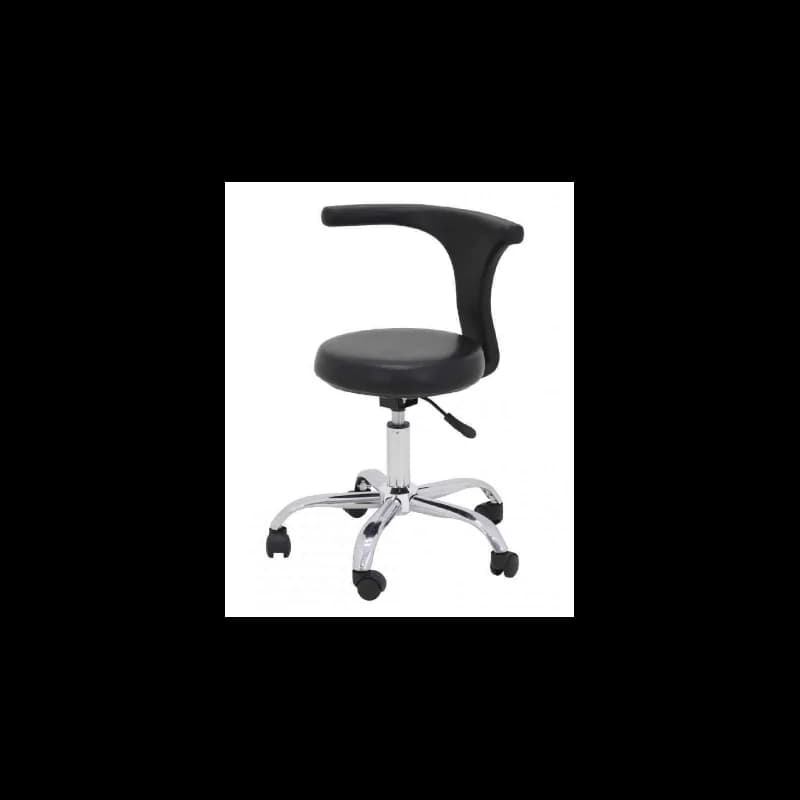 Tabouret pneumatique avec dossier et repose pied INOX L8073