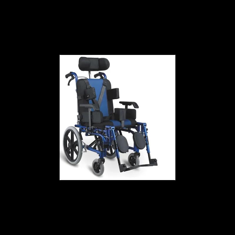 Poussette en Aluminium Bleu pour adulte handicapé L2034