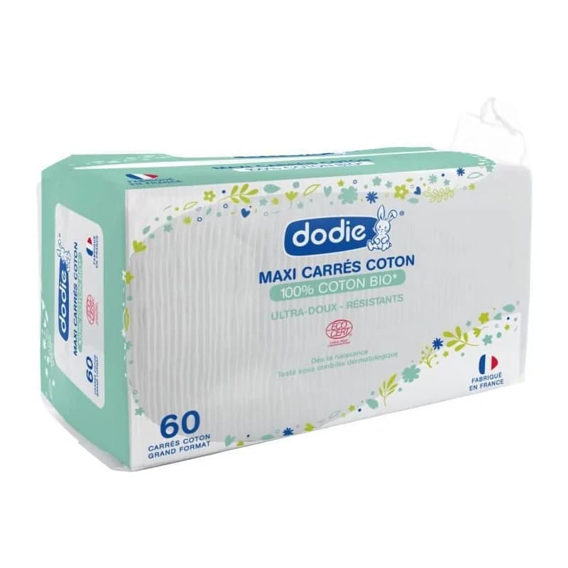 DODIE MAXI CARRÉS COTON 3EN1 SIEGE VISAGE MAINS 100% COTON X60U
