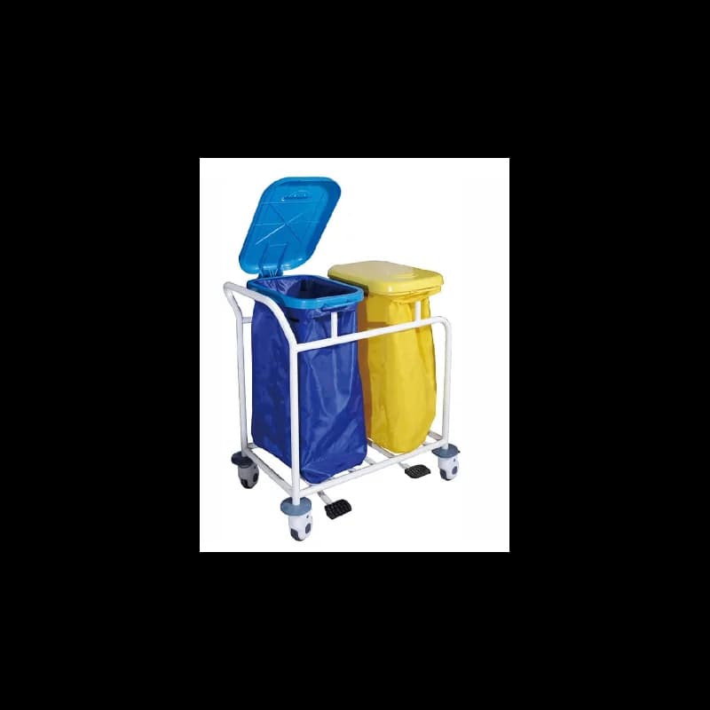 Chariot a linge à 2 bacs / blanc L8118