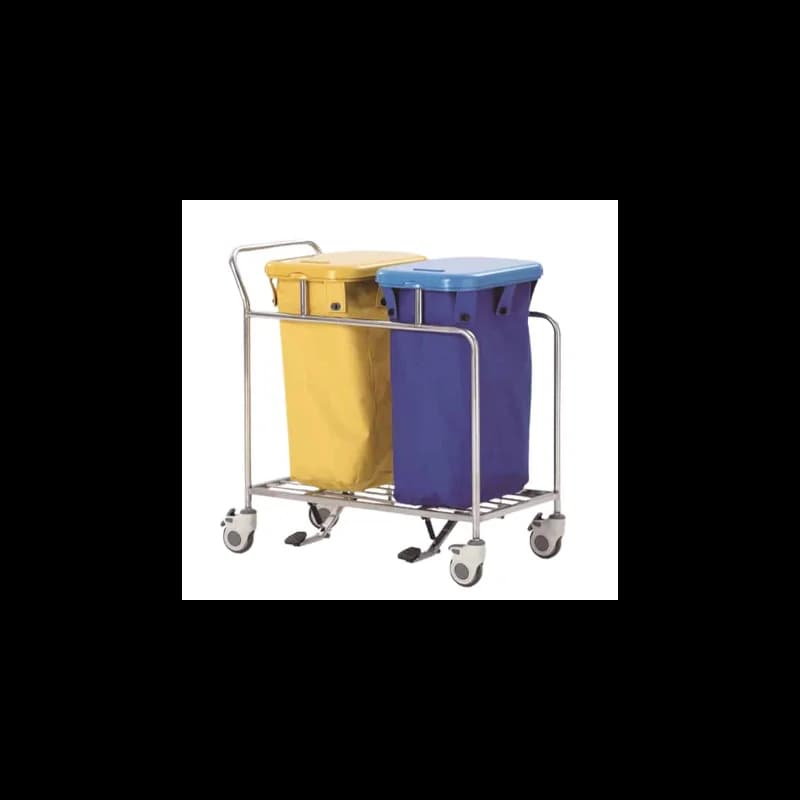Chariot a linge à 2 bacs inox L8125