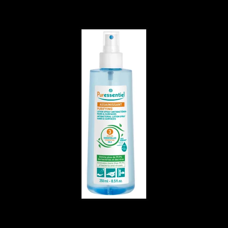 PURESSENTIEL ASSAINISSANT LOTION SPRAY ANTIBACTÉRIEN MAINS ET SURFACES 3 HE 250ML