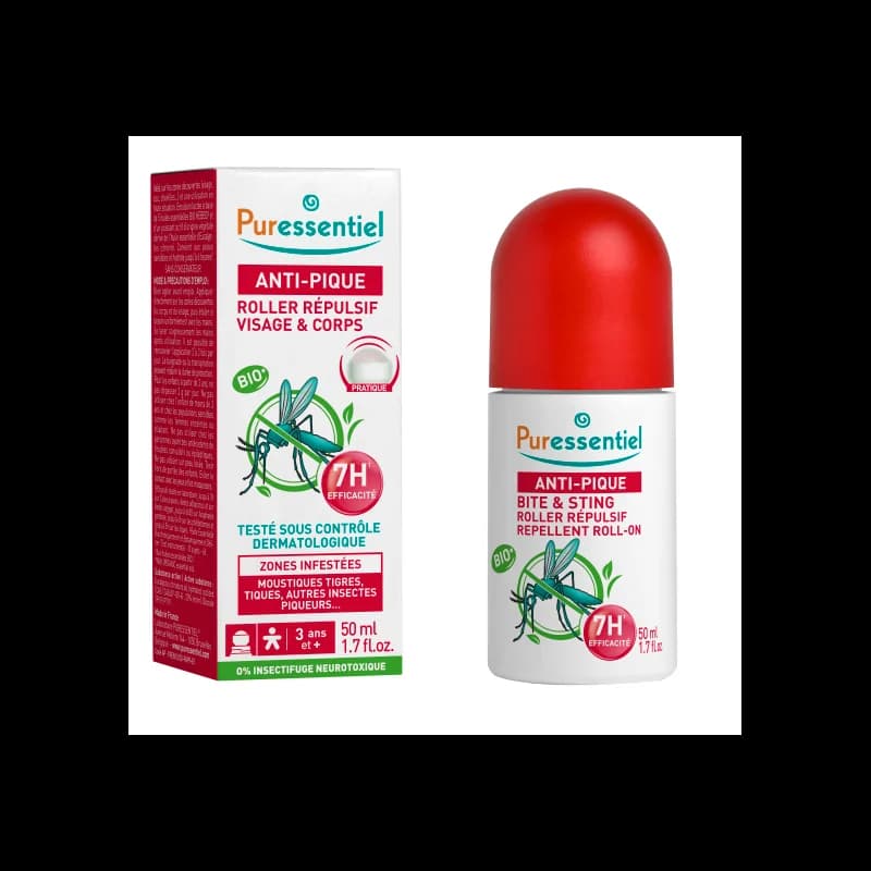 PURESSENTIEL ANTI-PIQUE ROLLER RÉPULSIF VISAGE ET CORPS 50ML