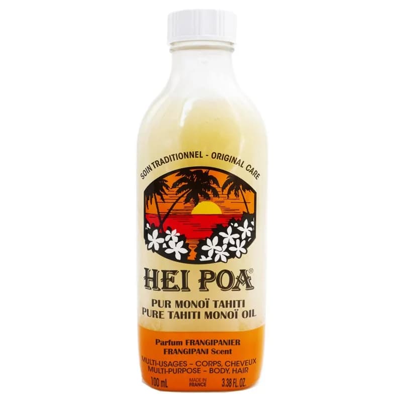 Hei Poa Soins traditionneles multi-usage  pur monoï tahiti parf frangipanier 100ml