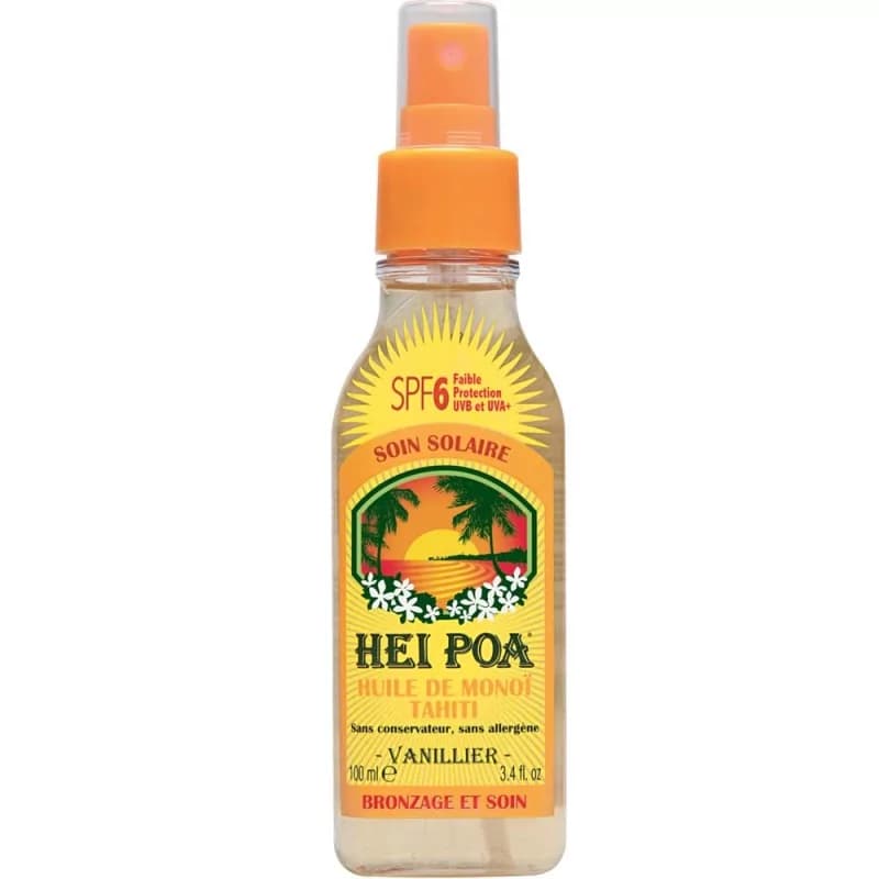 Hei poa huile sèche au monoï-spf 6- parfum vanillier 100ml